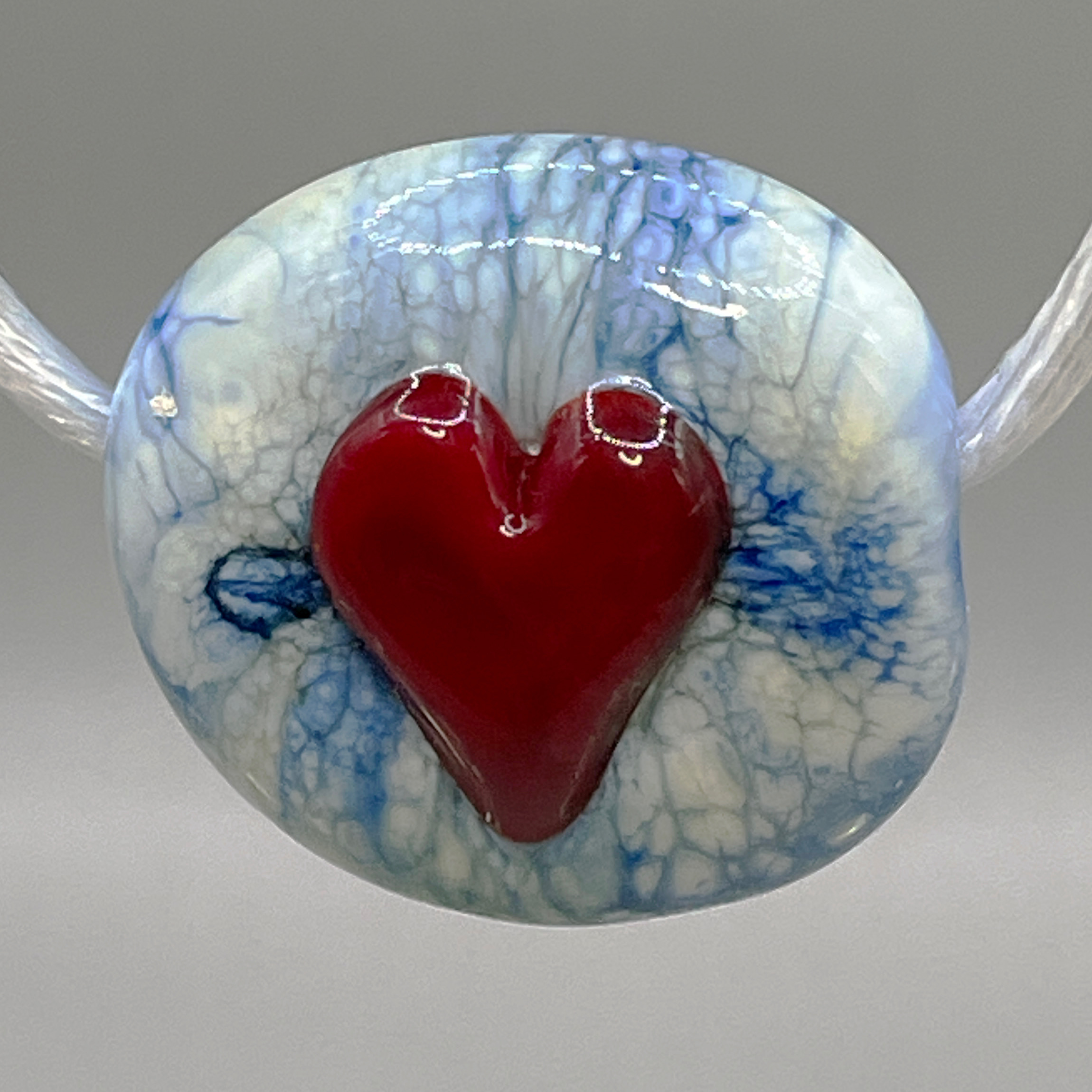 Denim Heart Bead