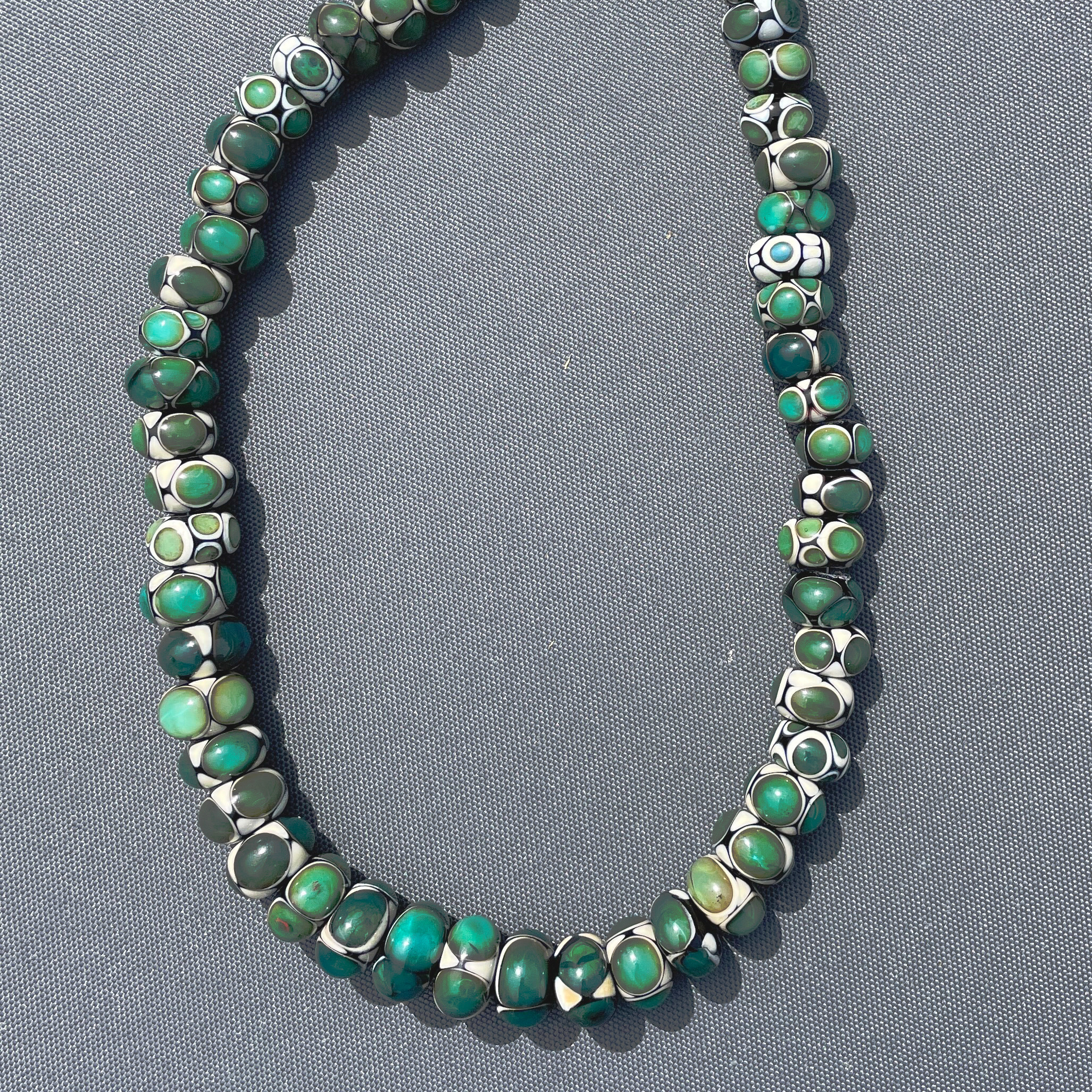 Aqua and Ivory Dot Necklace